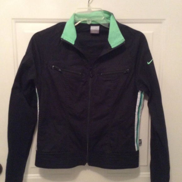 NIKE Jackets & Blazers - NIKE-ZIPPER JACKET WITH LOGO-GREEN TRIM. LIKE NEW.